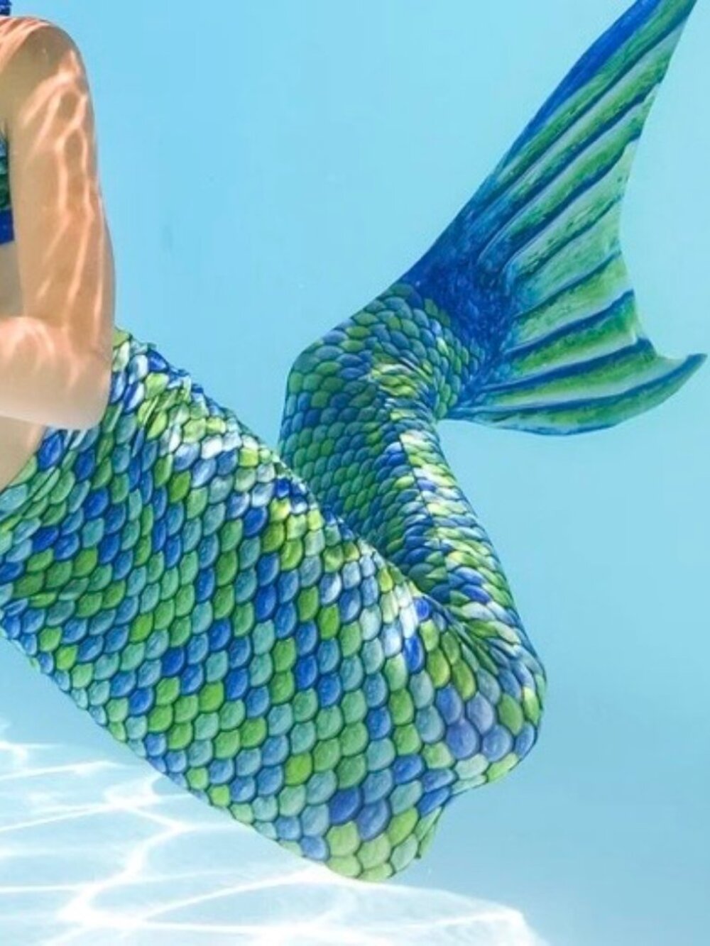 Fin Fun Mermaid Tail & Monofin Girl's 8 Aussie Green Blue - Picture 8 of 8